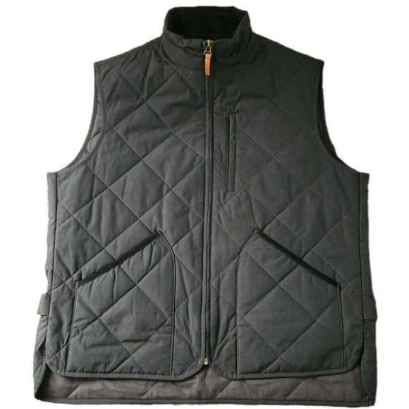J Crew Vest Mens Large Black‎ Sussex Primaloft Diamond Quilted Insulated Zip Up - Picture 1 of 11